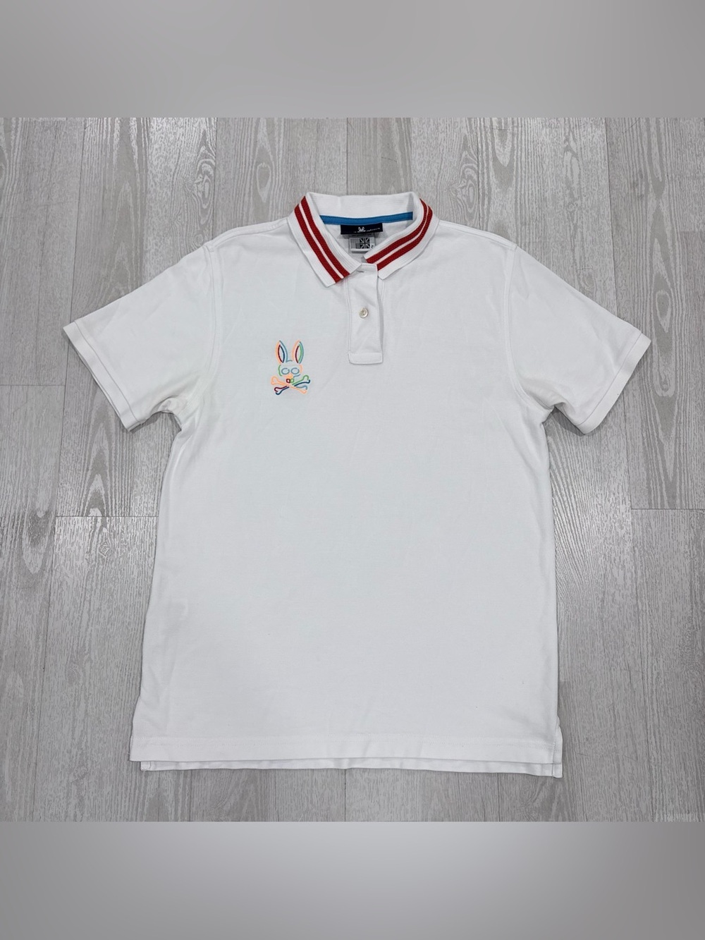 Psycho Bunny White Men’s Short-Sleeve Polo Shirt Size 5